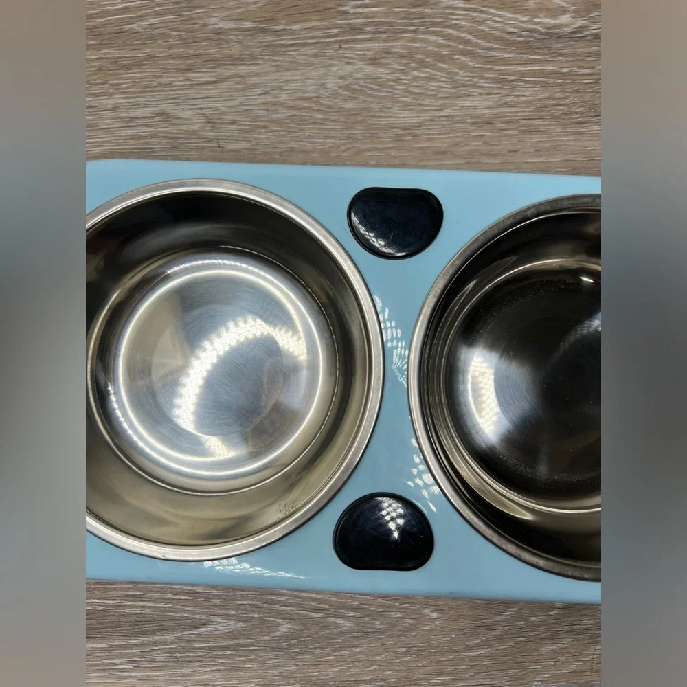 UPSKY Double Dog Cat Bowls Double Premium Stainless Steel Pet Bowls